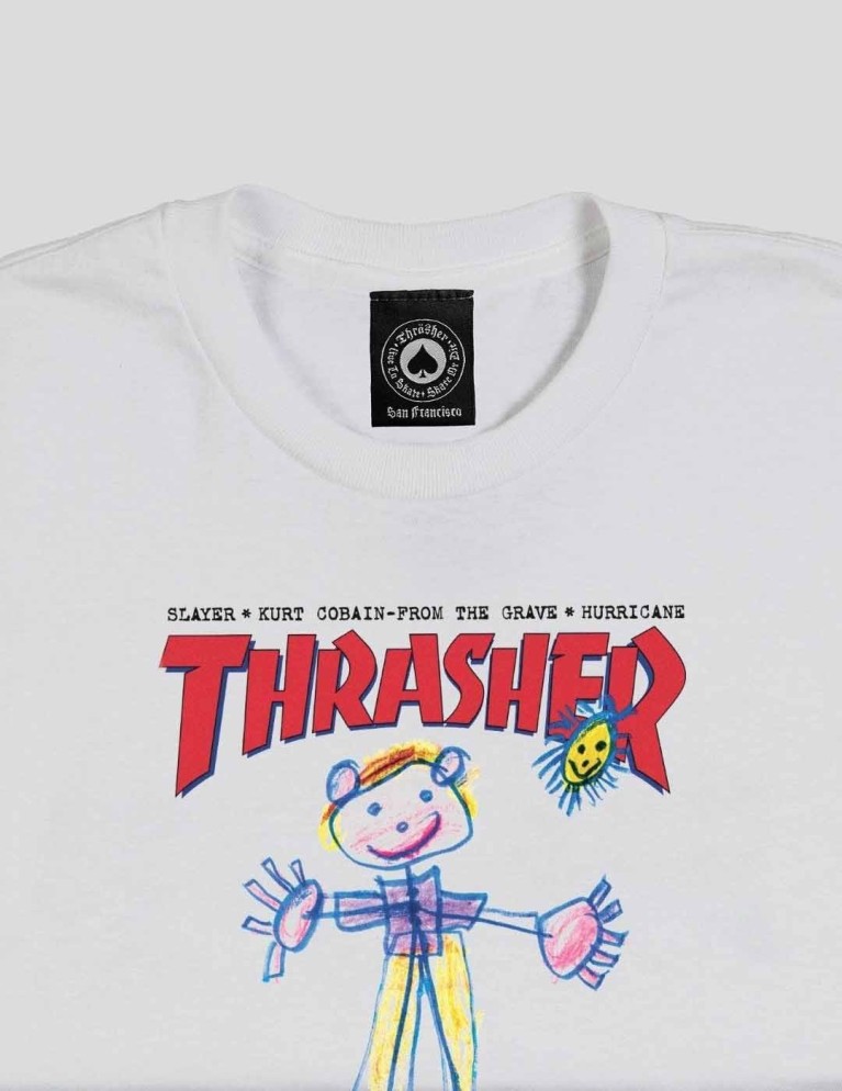 T-shirt THRASHER kid cover tee white